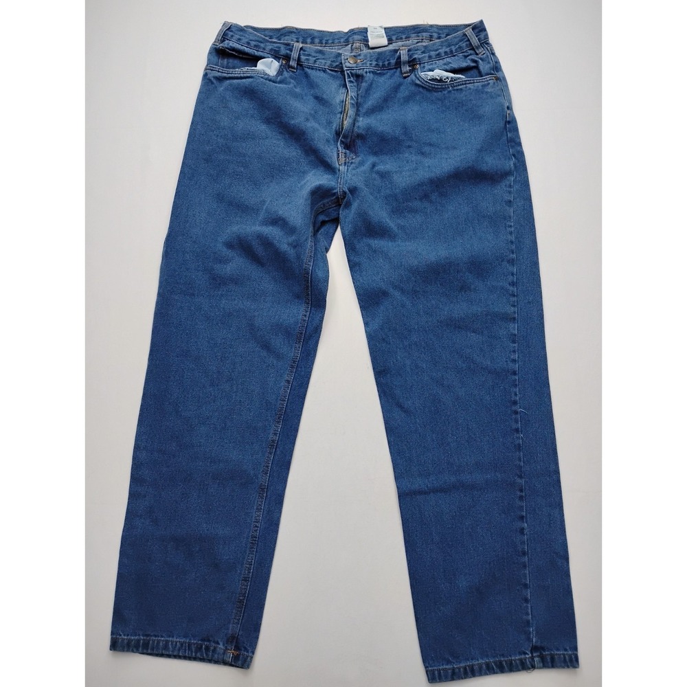 BERNE WORKWEAR Mens 42x34 Relaxed Fit 5 Pocket Blue Denim Jeans P422 (fits40x32)